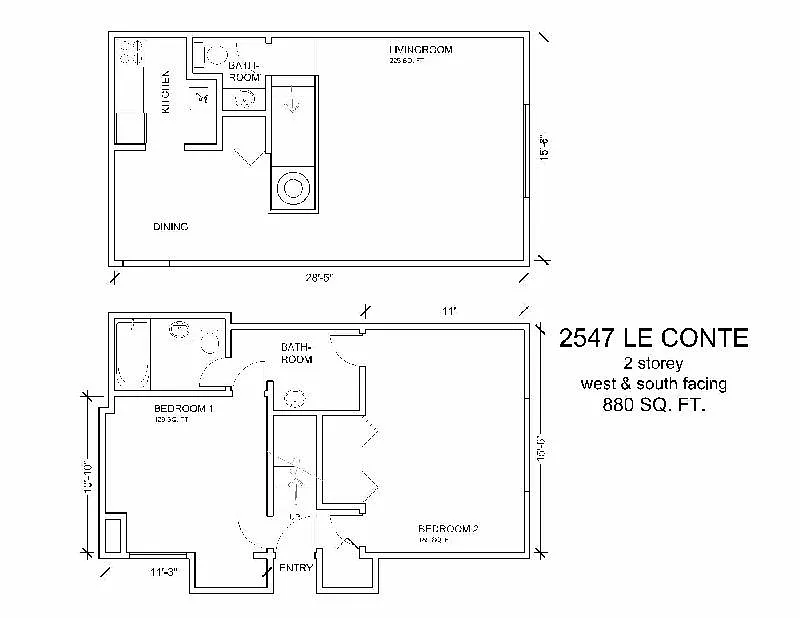 Floor plan 2bd in unit laundry