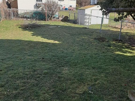 Fenced in backyard