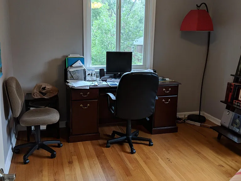 Main floor bedroom at NW corner used as office