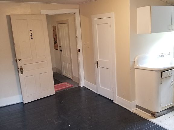 Eat in kitchen, apartment door, bathroom door