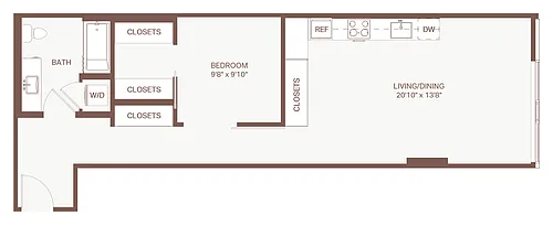 Floor plan Open 1x1 B32 Olympic