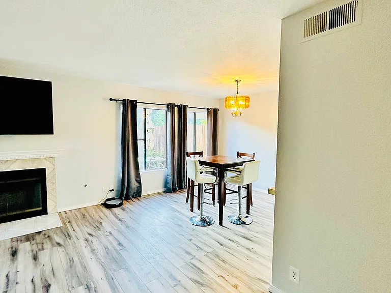 Dining area in a living room
