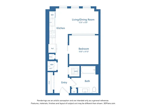 Floor plan A0.2 | 1 Bed | 1 Bath