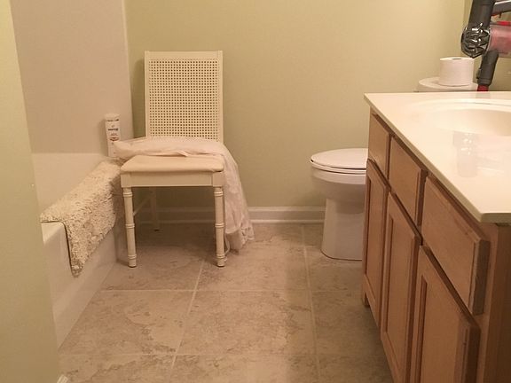 Master bath, new tile floor
