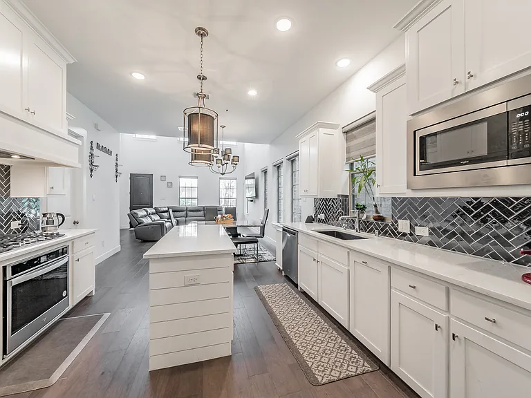 kitchen island offers extra storage
