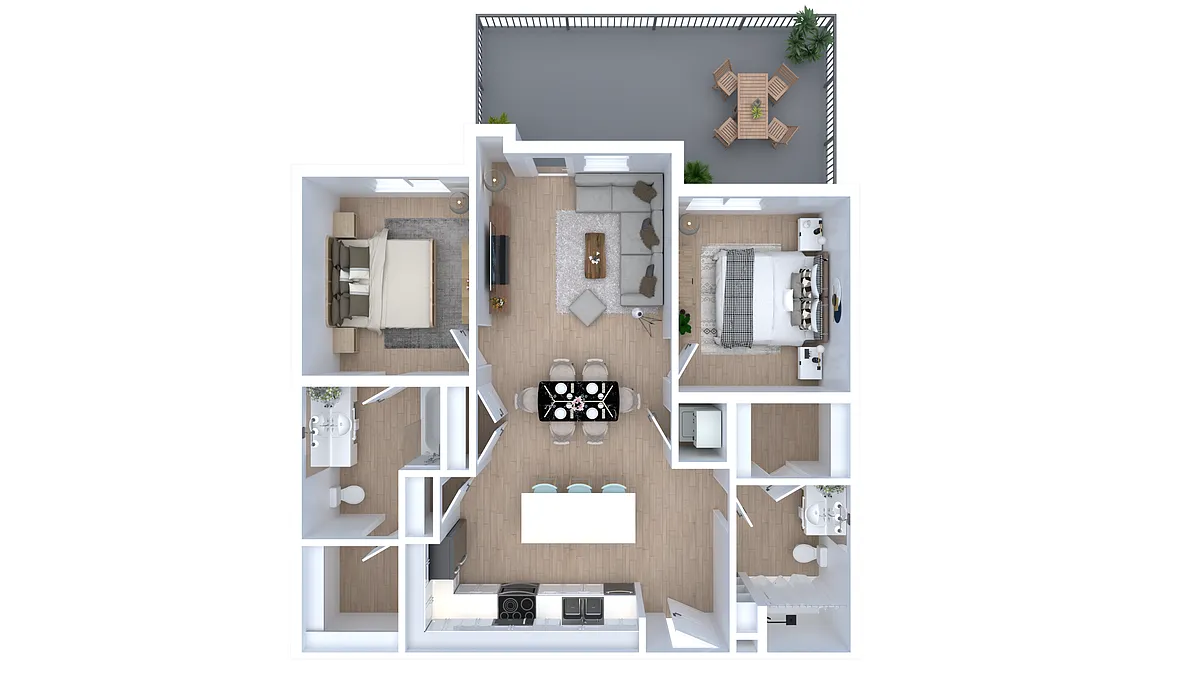 Floor plan GH Two Bedroom