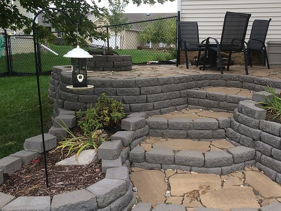 Backyard firepit and patio