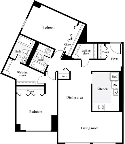 Floor plan 2 Bedrooms F