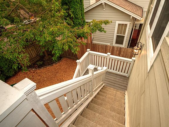 Stairs leading down from porch