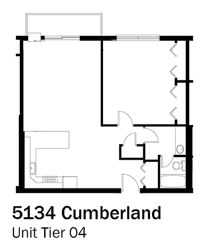 Floor plan 1bd/1b 4
