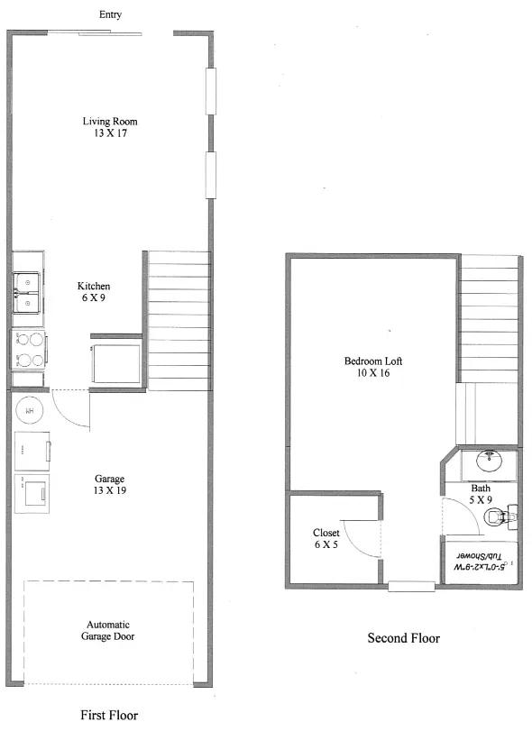 Floor plan 1 Bed 1 Bath Loft