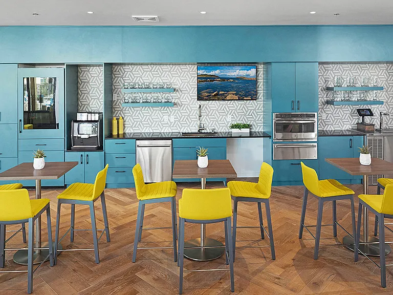 Our resident lounge is another great social area, complete with entertainment kitchen and coffee bar