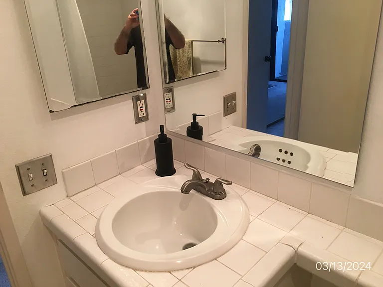 sink, new faucet, new mirror