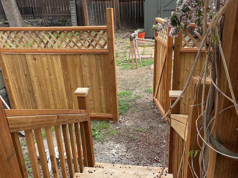 Private entry, fenced yard, private deck. Deck new in 2021.