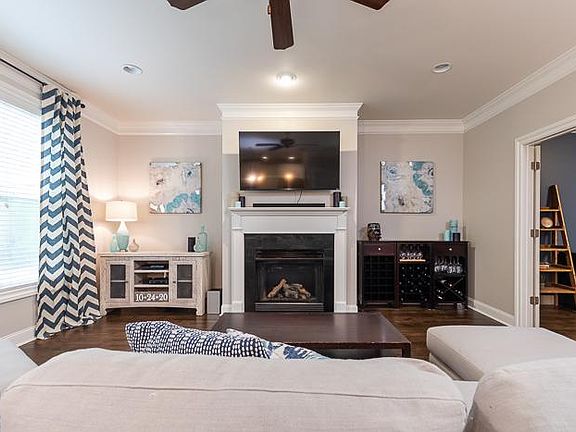 Gas fireplace in the living room.