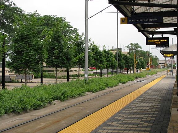 directly on Blue Line light rail