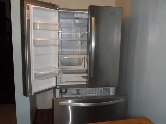 Large 3 door stainless steel refrigerator