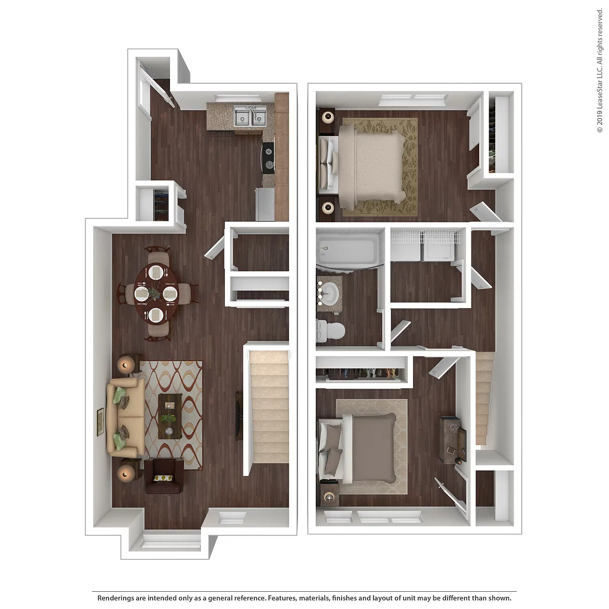 Floor plan 2 Bed 1 Bath Duplex
