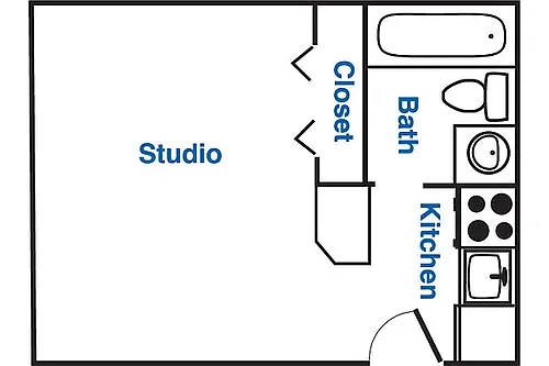 Floor plan Upper Level Studio Apartment