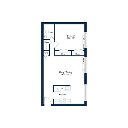 Floor plan 1 Bedroom A