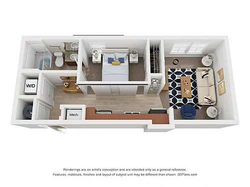 Floor plan Heritage Commons - One Bedroom Single Suite (b)
