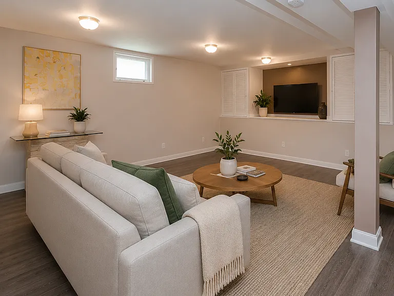 Livingroom "staged" to represent spacing
