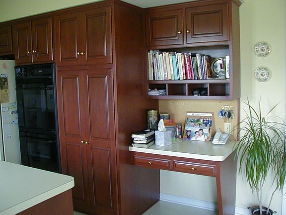 desk area in kitchen