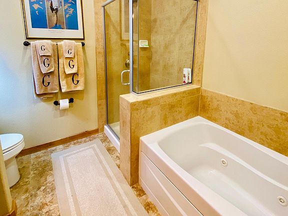 Master bath with jetted tub and separate shower.
