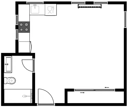 Floor plan Studio: Type A