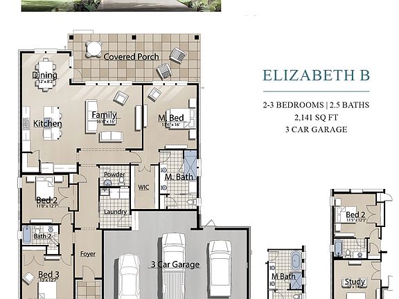 Elizabeth B 3 Car Garage