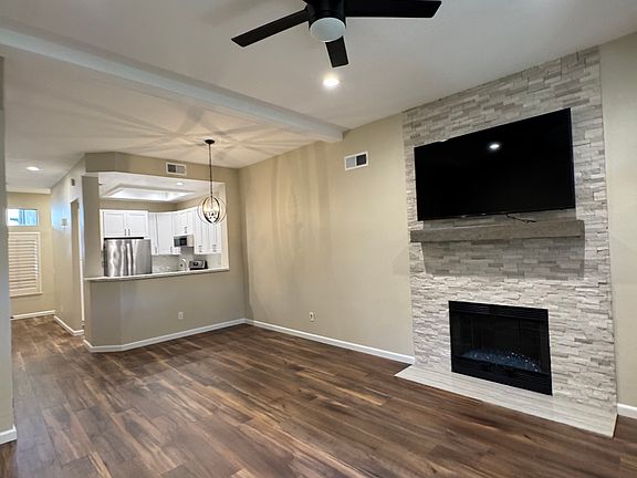 Living room with fireplace