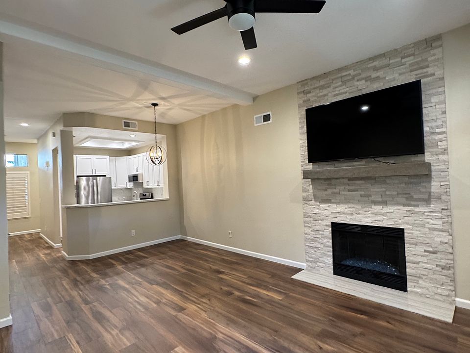 Living room with fireplace