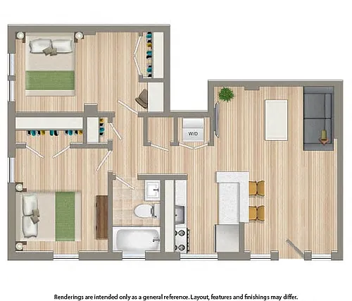 Floor plan 2 Bedroom A