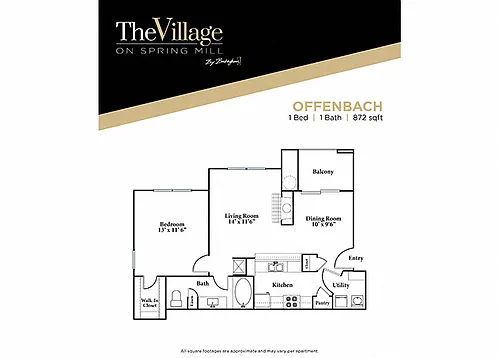 Floor plan Offenbach - 1 bed 1 bath - Renovated