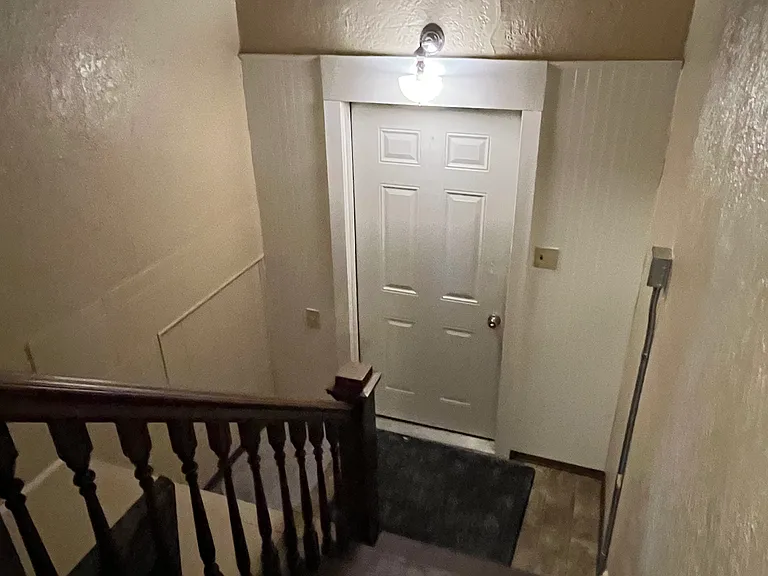 Looking down from hallway