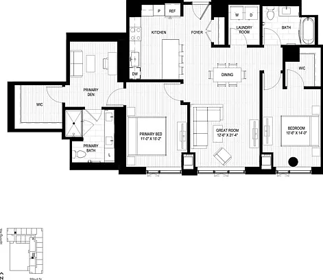 Two Bedroom Two Bath + Den Two Bedroom Two Bath + Den
