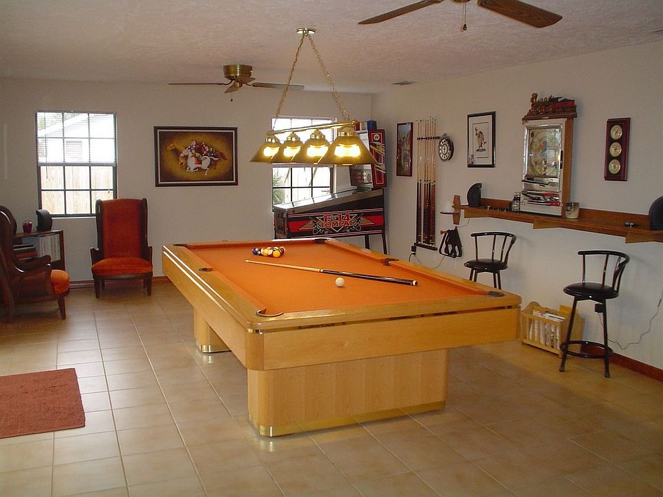 Game room with pool table & supplies