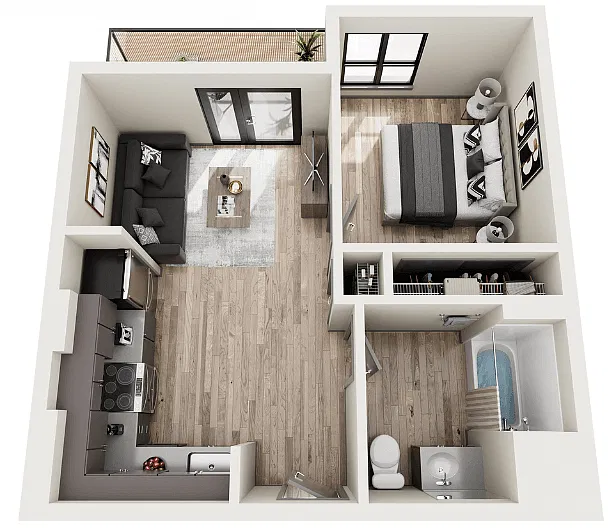 Floor plan One Bedroom