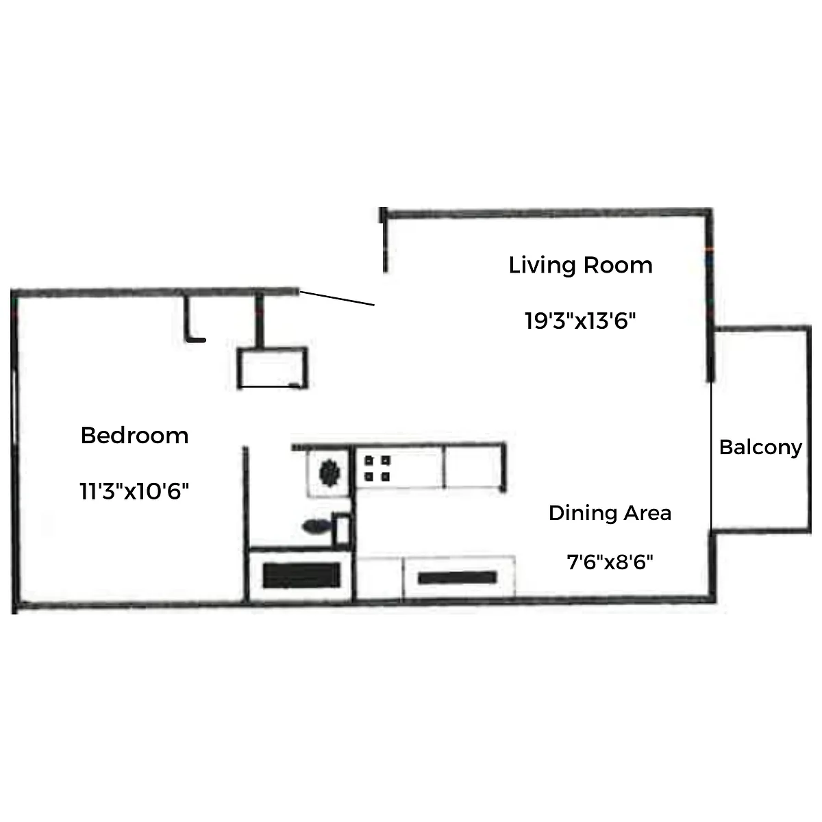 Floor plan 1-Bedroom