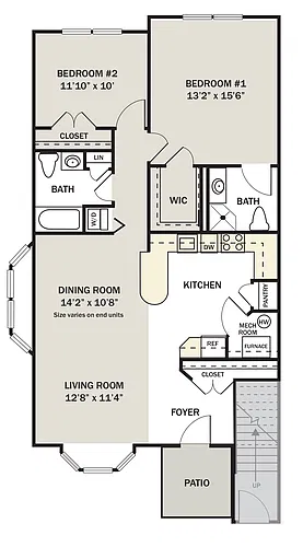 Floor plan 2BR/2BA