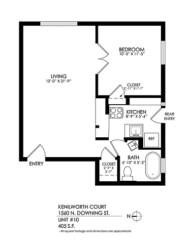 Floor plan 1 Bedroom, 1 Bath