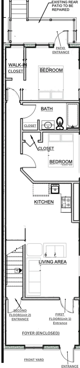 Floor Plan (Unit 1) - 528 W Chew Ave #1