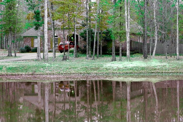 Frontal view from across our pond.