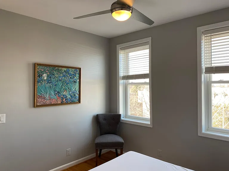 Bedroom #2, ceiling fan, double bed