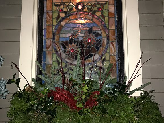 Stained glass. Side Porch