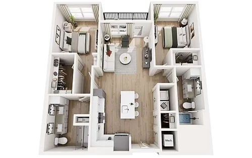 Floor plan The Boxcar - B1