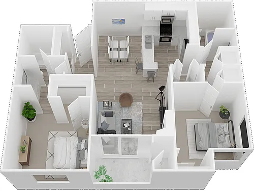 Floor plan 2 Bedroom 2 Bath