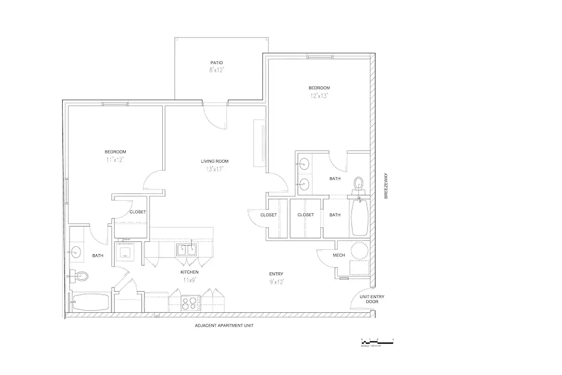 Floor plan 2 Bedroom/2 Bathroom