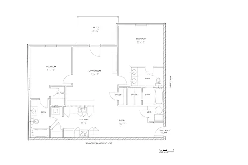 Floor plan 2 Bedroom/2 Bathroom