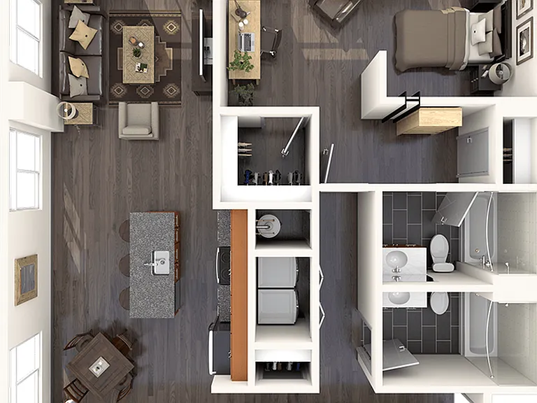 B5: 1 Bed, 2 Bath